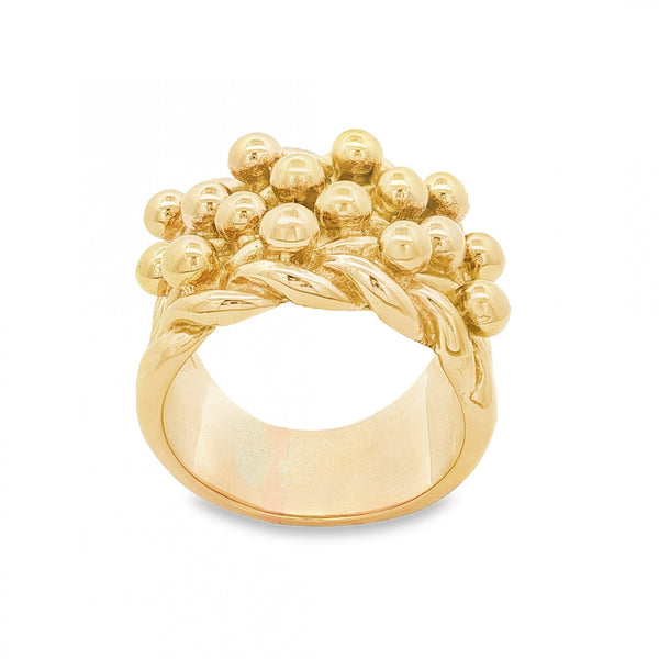 9ct Yellow Gold Heavy Shot Signet Ring - Size Z+2 - 22mm