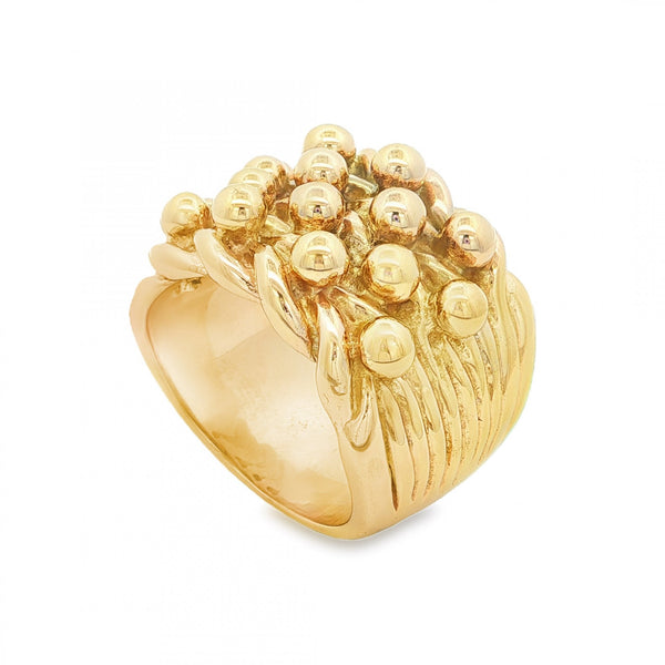 9ct Yellow Gold Heavy Shot Signet Ring - Size Z+2 - 22mm