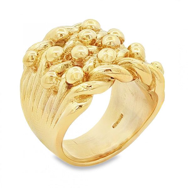 9ct Yellow Gold Heavy Shot Signet Ring - Size Z+4 - 24mm