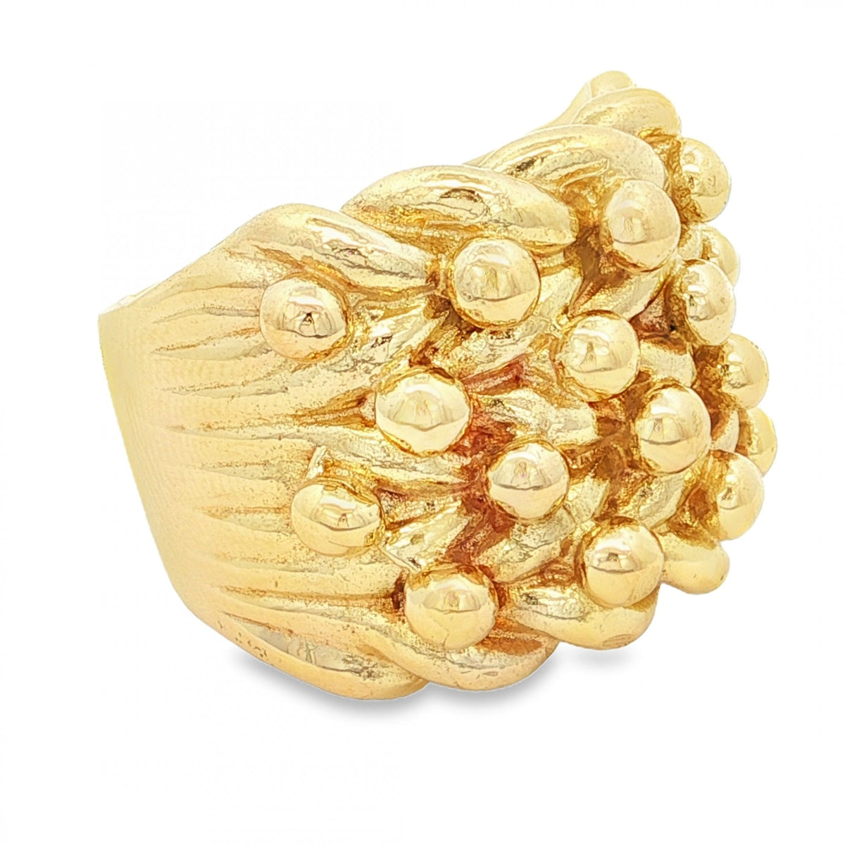 9ct Yellow Gold Heavy Shot Signet Ring - Size Z+4 - 24mm