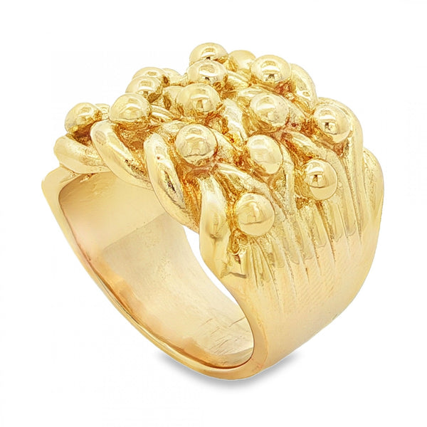 9ct Yellow Gold Heavy Shot Signet Ring - Size Z+4 - 24mm