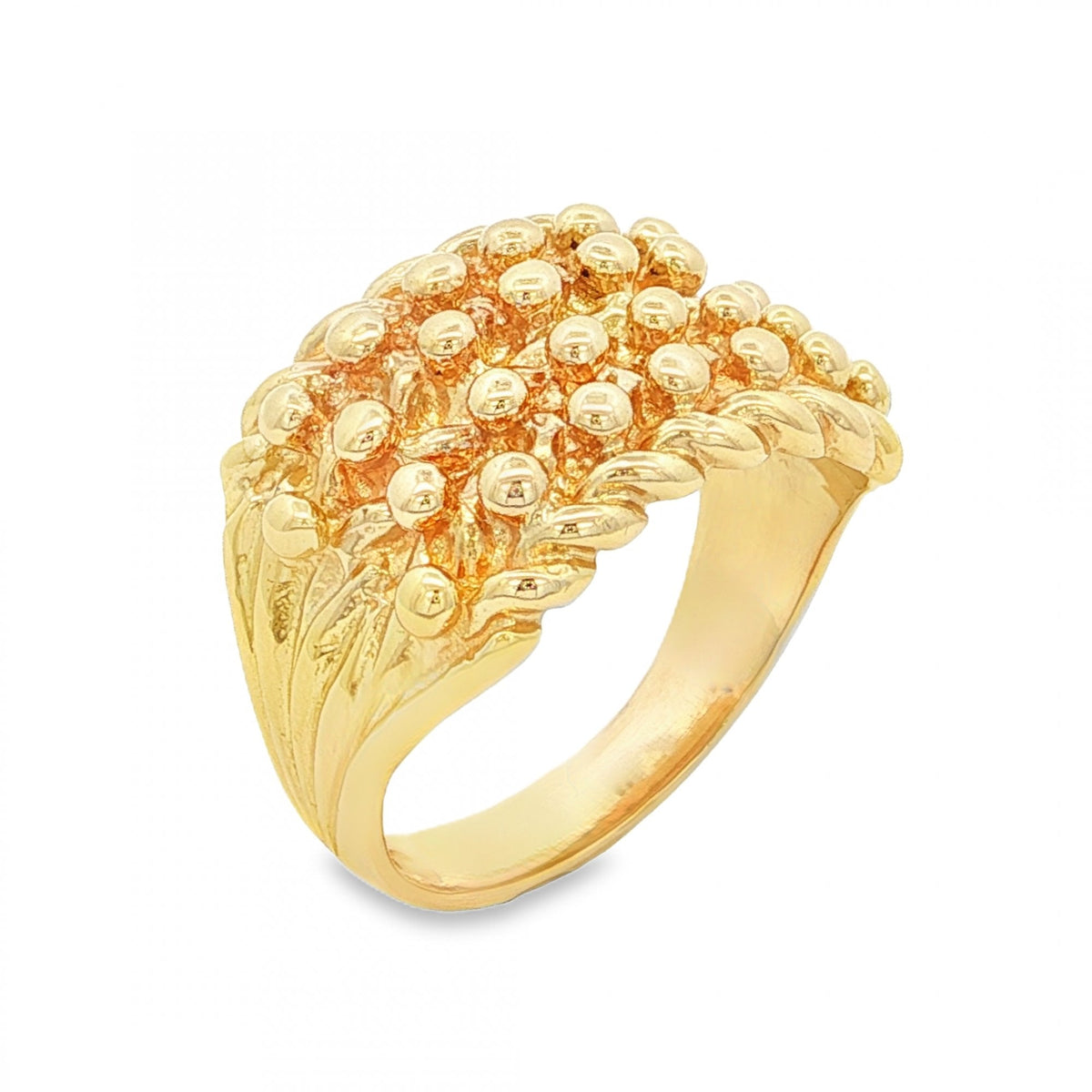 9ct Yellow Gold Shot Signet Ring - Size V - 16mm