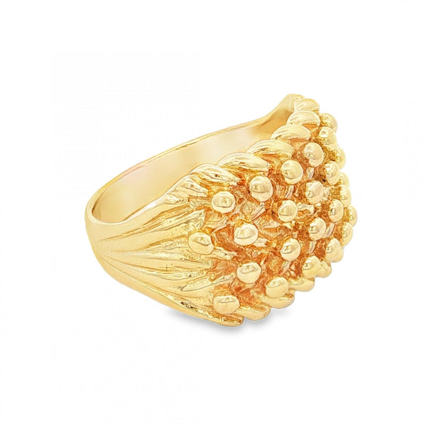 9ct Yellow Gold Shot Signet Ring - Size V - 16mm
