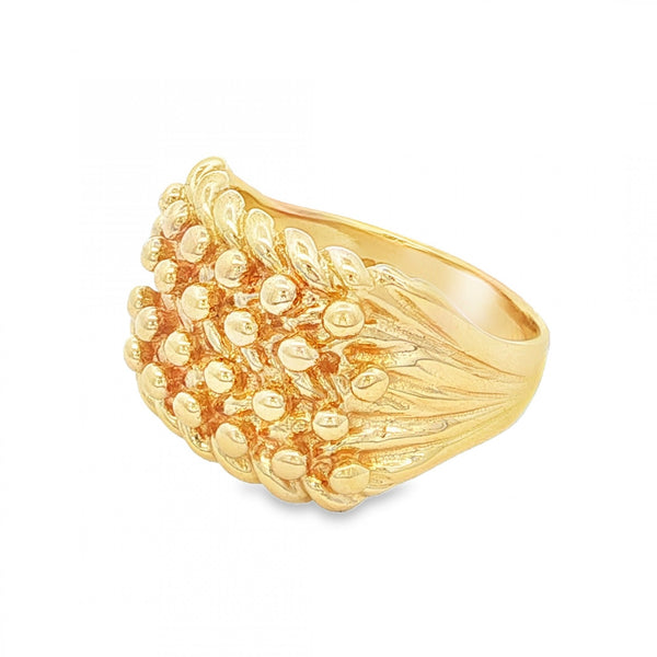 9ct Yellow Gold Shot Signet Ring - Size V - 16mm