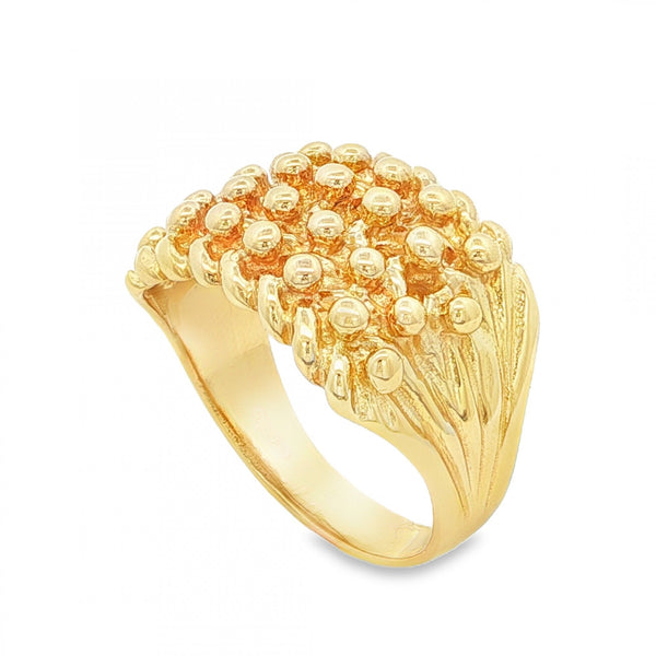 9ct Yellow Gold Shot Signet Ring - Size V - 16mm