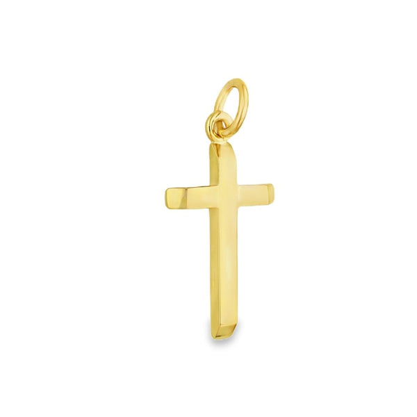 9ct Yellow Gold Tapered Cross Pendant - 15x27x2.5mm - 2.6g