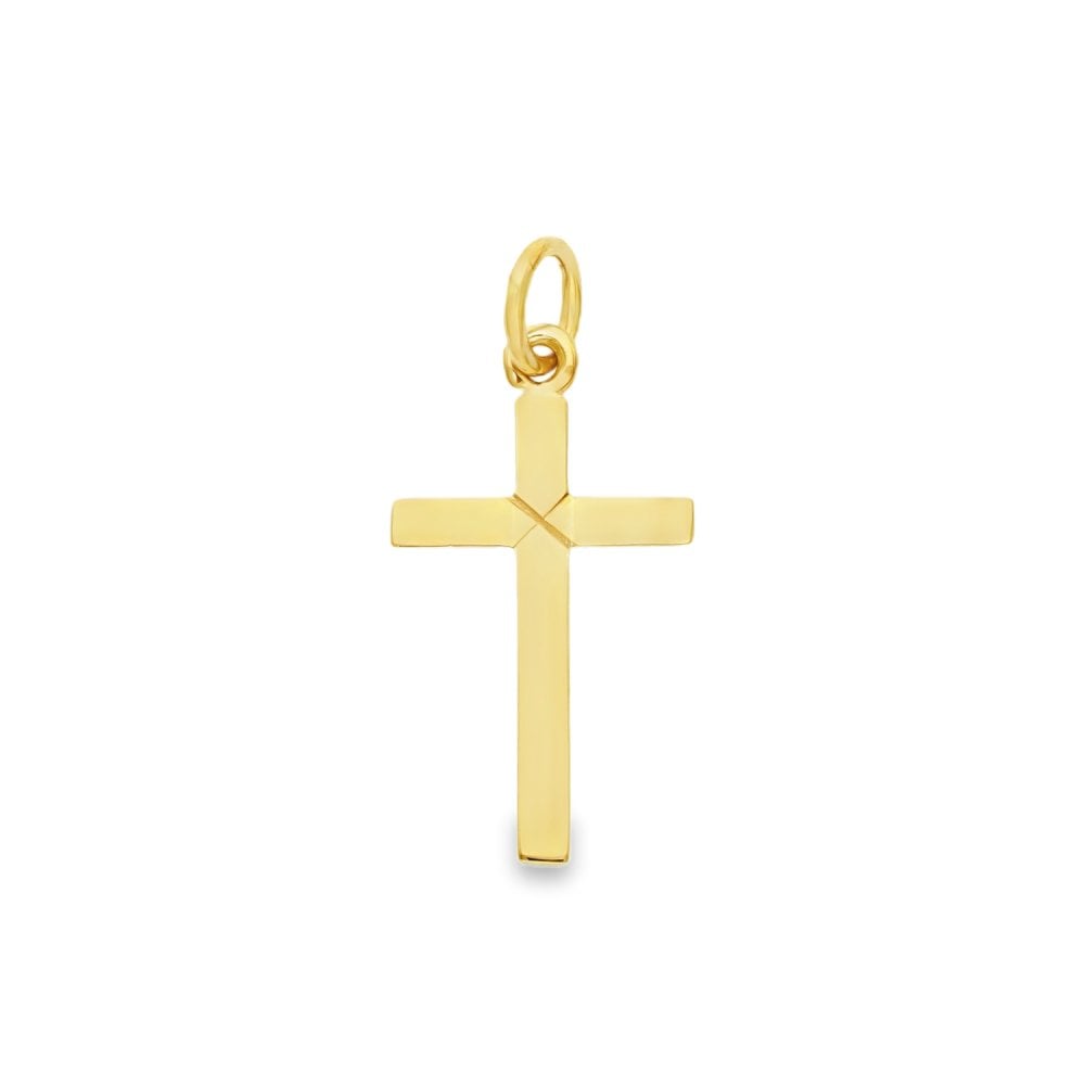 9ct Yellow Gold Tapered Cross Pendant - 15x27x2.5mm - 2.6g