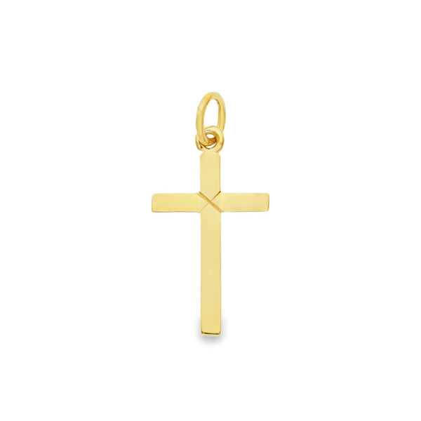 9ct Yellow Gold Tapered Cross Pendant - 15x27x2.5mm - 2.6g