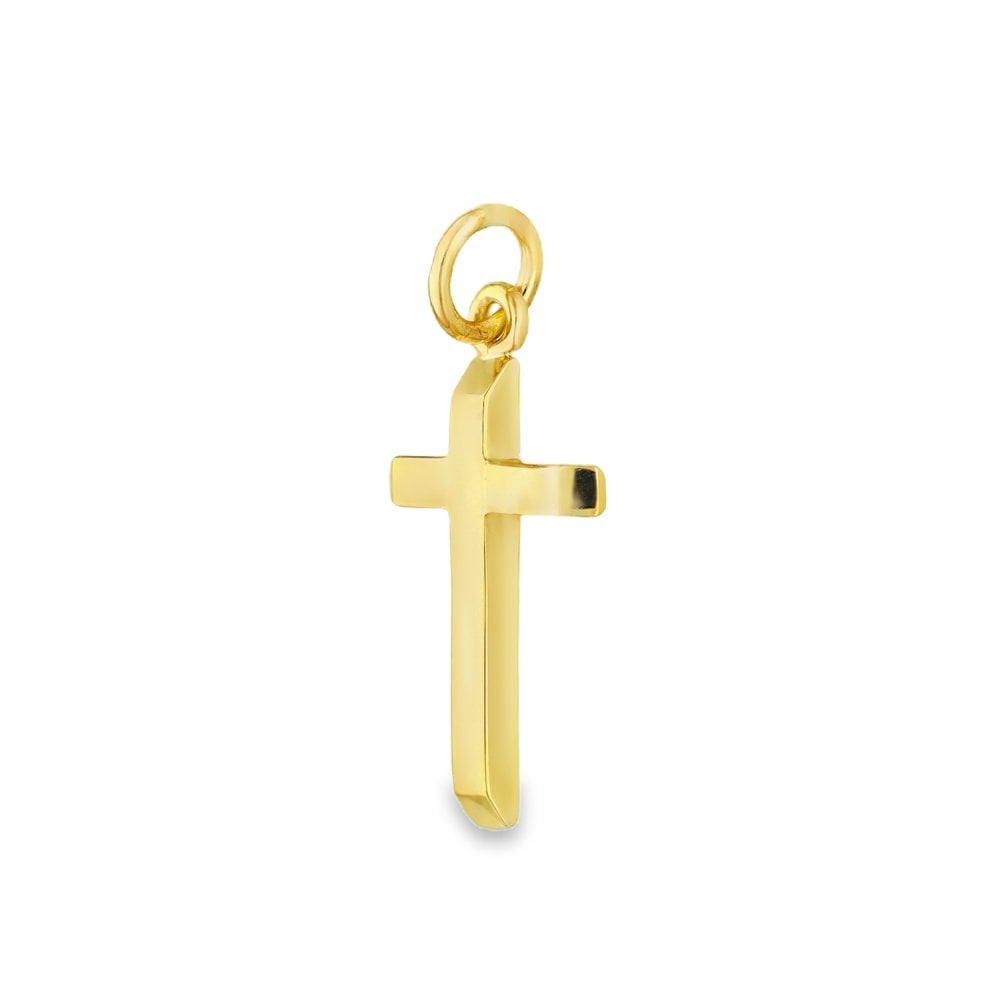 9ct Yellow Gold Tapered Cross Pendant - 15x27x2.5mm - 2.6g