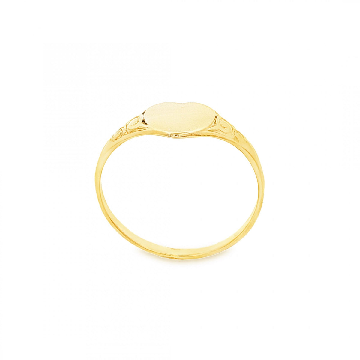 9ct Yellow Gold Heart Signet Ring - Size O½ - 8mm