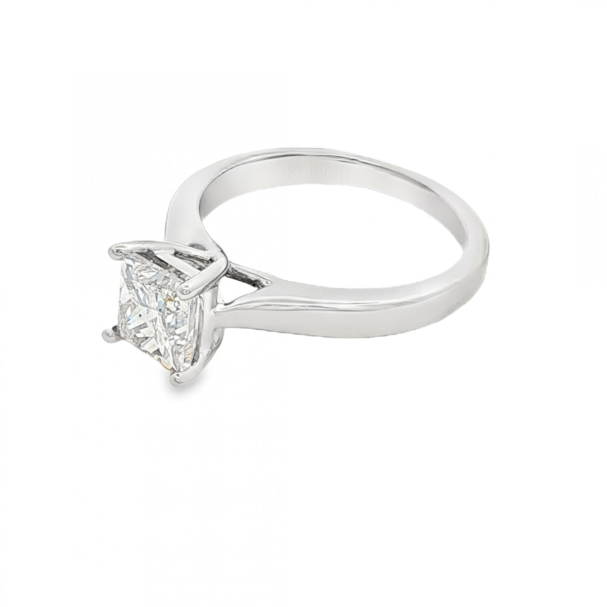 950 Platinum Princess-Cut Solitaire Engagement Ring - 1.58ct