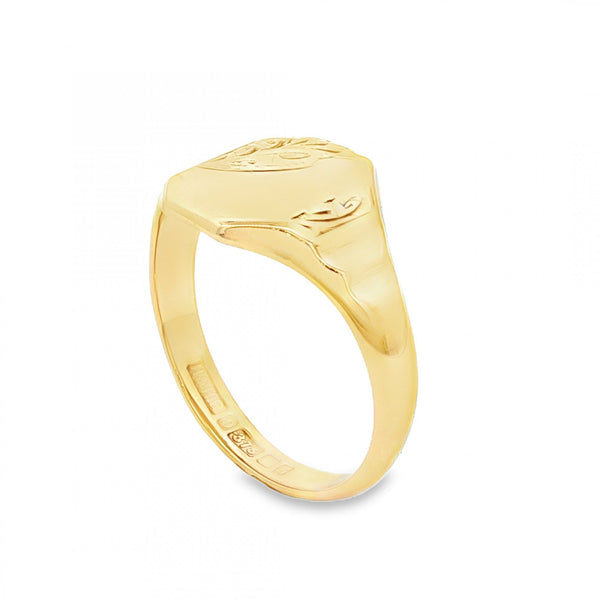 9ct Yellow Gold Octagonal Signet Ring - Size Q½ - 12mm