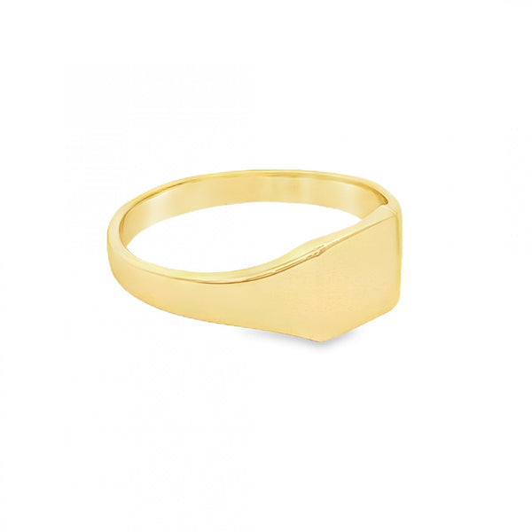 9ct Yellow Gold Square Signet Ring - Size P½ - 7mm