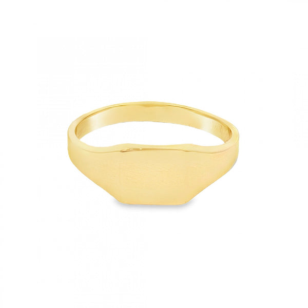 9ct Yellow Gold Square Signet Ring - Size P½ - 7mm
