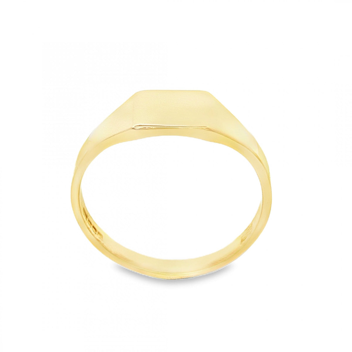 9ct Yellow Gold Square Signet Ring - Size P½ - 7mm