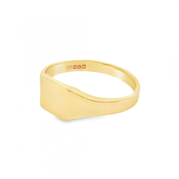 9ct Yellow Gold Square Signet Ring - Size P½ - 7mm