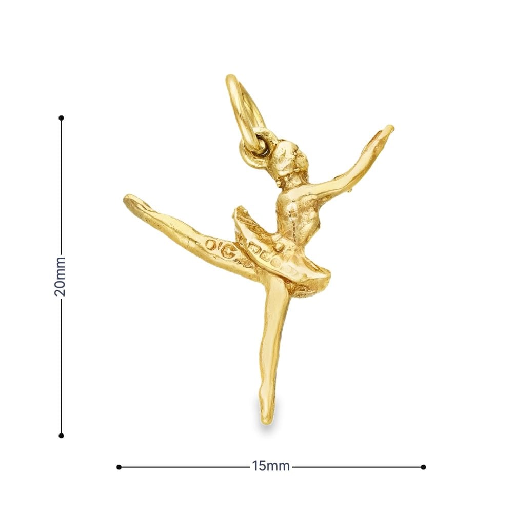 9ct Yellow Gold Ballerina Charm – 1.2g