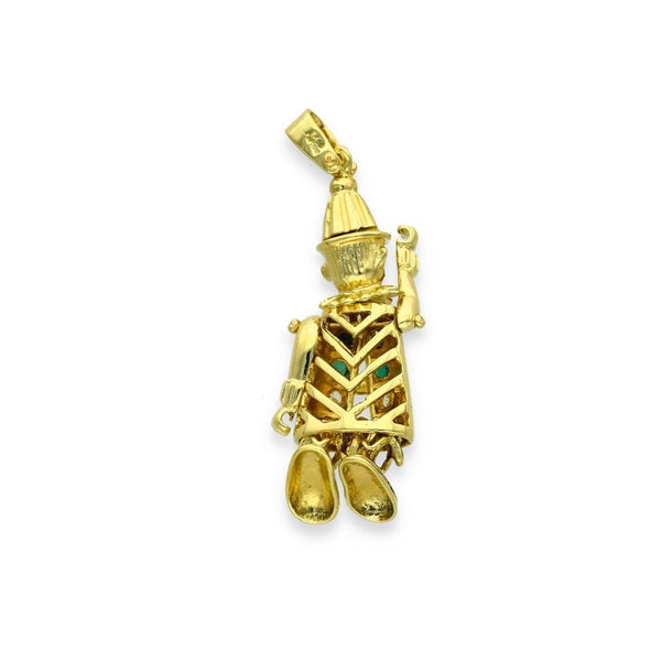 9ct Yellow Gold Multi-Stone Clown Pendant - 13x28x8mm - 3.4g