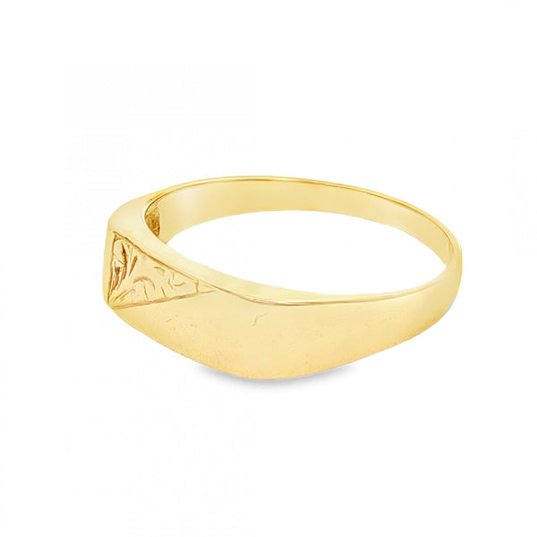 9ct Yellow Gold Rectangular Signet Ring - Size Y - 6mm