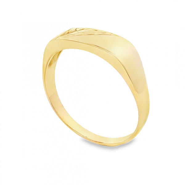 9ct Yellow Gold Rectangular Signet Ring - Size Y - 6mm