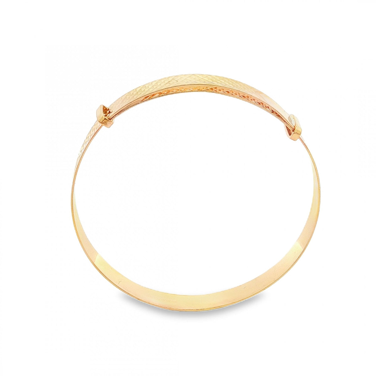 9ct Yellow Gold Diamond-Pattern Slider Bangle - 12.5-16cm - 3.0g