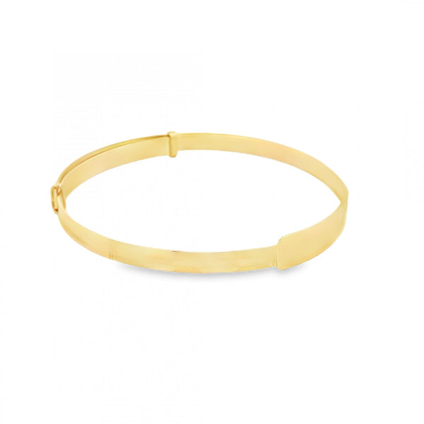 9ct Yellow Gold Kids Slider ID Bangle - 13-16cm - 3.1g