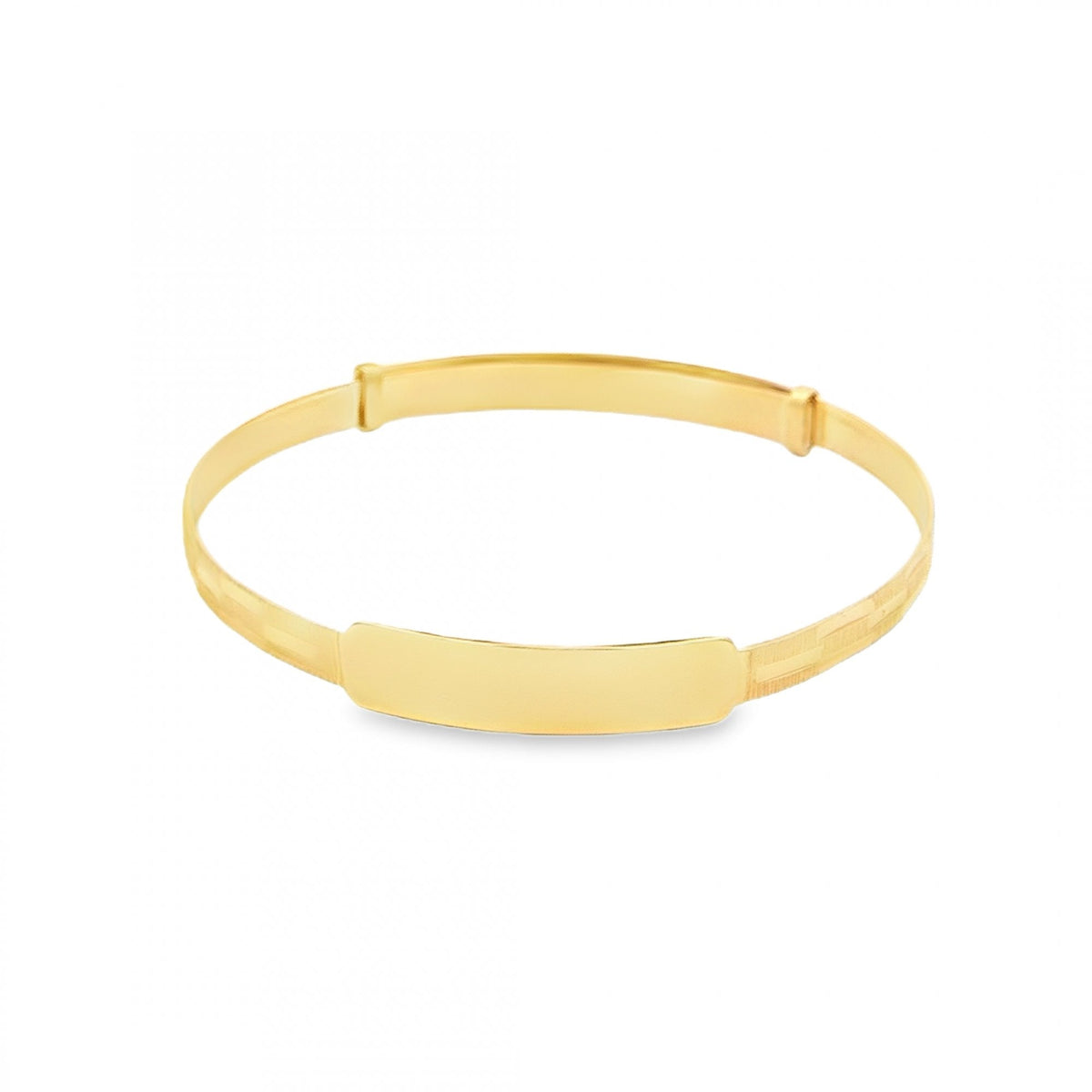 9ct Yellow Gold Kids Slider ID Bangle - 13-16cm - 3.1g