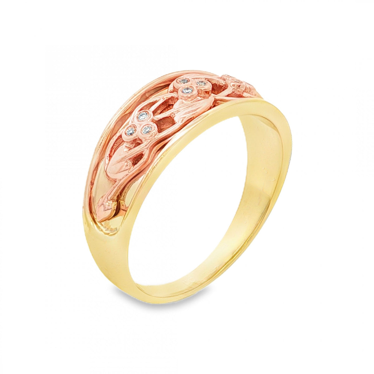 9ct Multi-Tone Gold Clogau Cariad Am Bryth Diamond Ring