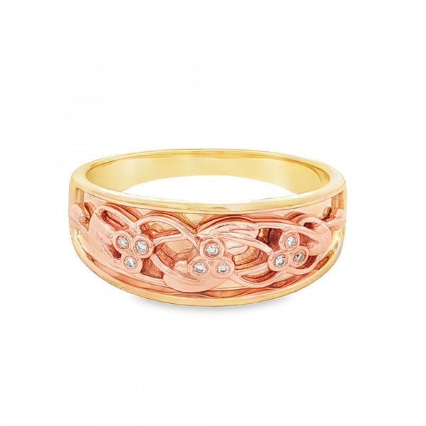 9ct Multi-Tone Gold Clogau Cariad Am Bryth Diamond Ring