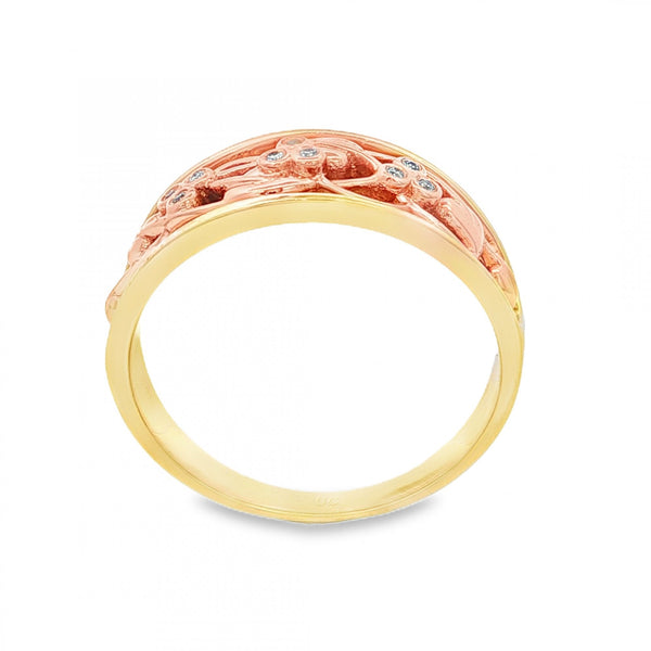 9ct Multi-Tone Gold Clogau Cariad Am Bryth Diamond Ring