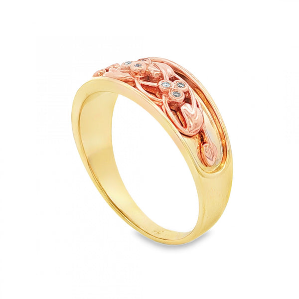 9ct Multi-Tone Gold Clogau Cariad Am Bryth Diamond Ring