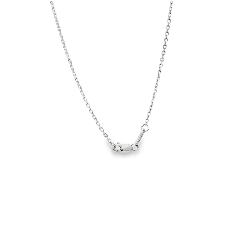 18ct White Gold Diamond Bar Pendant & Necklace - 18" - 0.41ct
