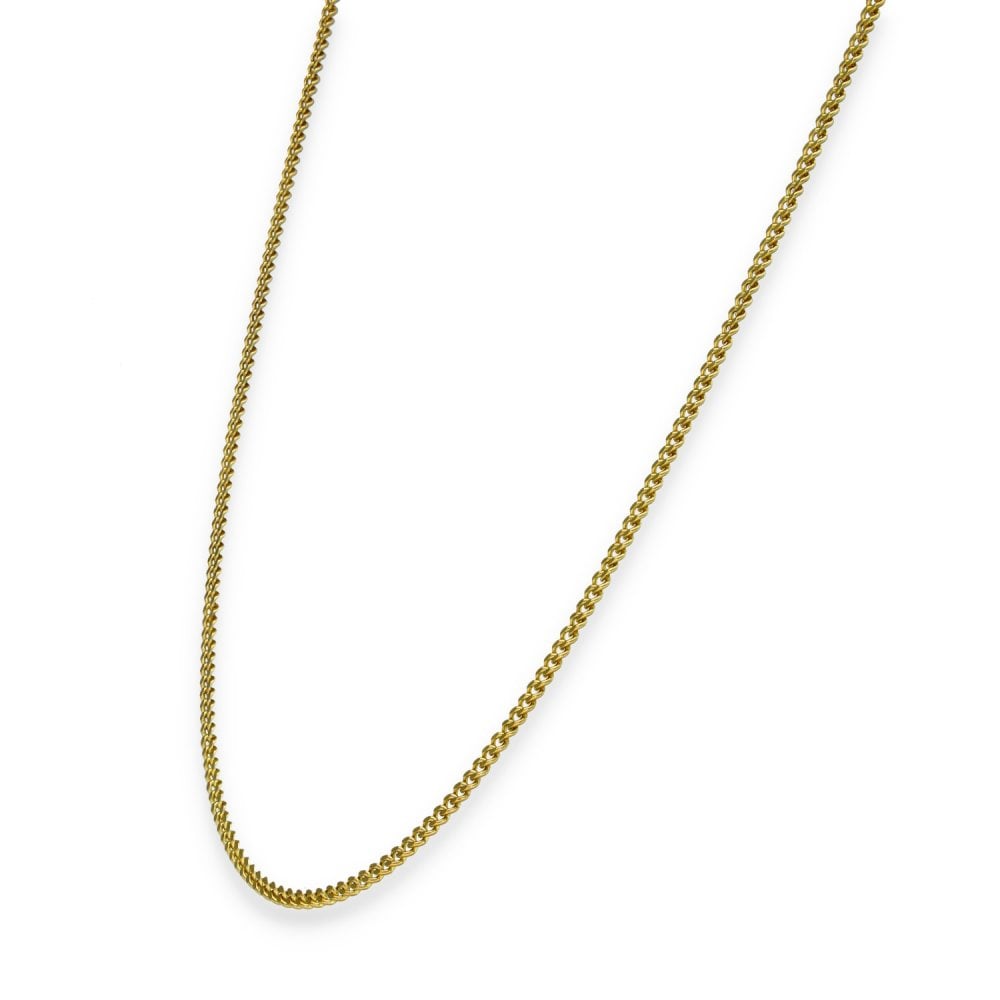 9ct Yellow Gold Flat Curb Chain - 18" - 4.4g