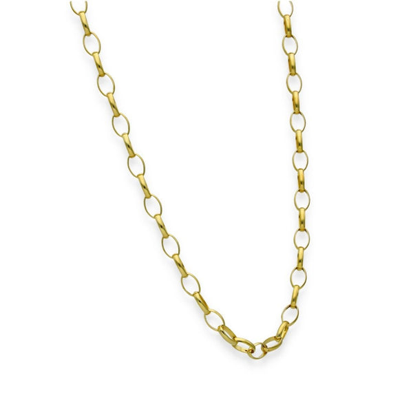 9ct Yellow Gold Open Oval Belcher Chain - 18" - 2.6g