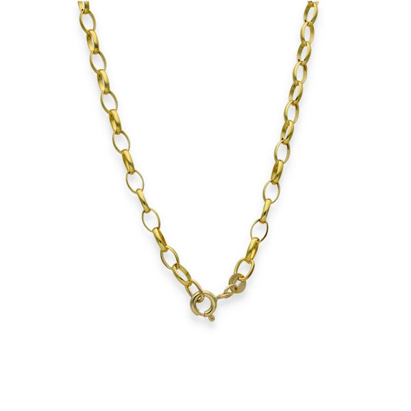9ct Yellow Gold Open Oval Belcher Chain - 18" - 2.6g