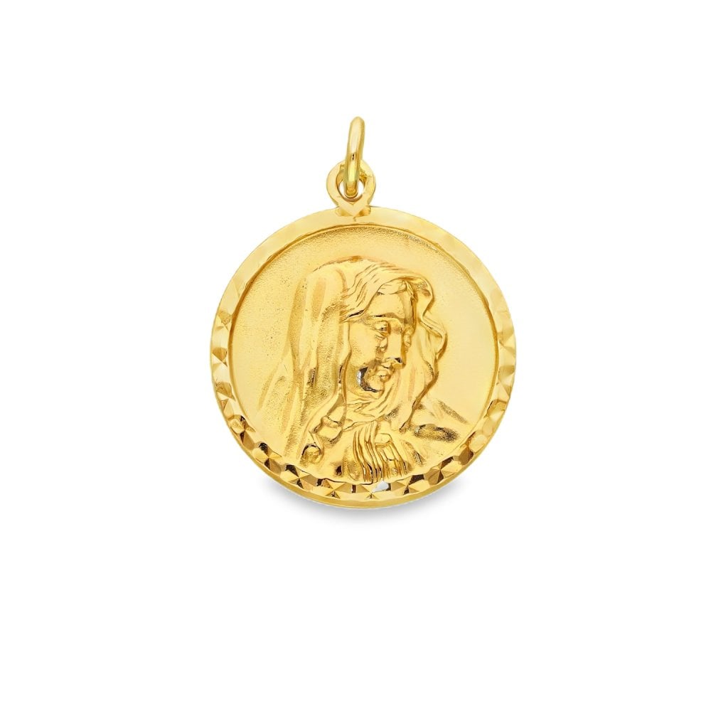 9ct Yellow Gold Madonna Pendant - 18x21x2mm - 4.1g