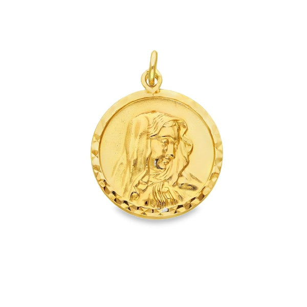 9ct Yellow Gold Madonna Pendant - 18x21x2mm - 4.1g