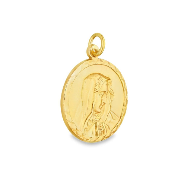 9ct Yellow Gold Madonna Pendant - 18x21x2mm - 4.1g