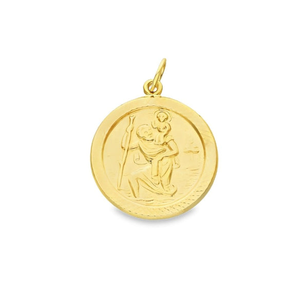 9ct Yellow Gold St. Christopher Pendant - 21x24x2mm - 1.6g