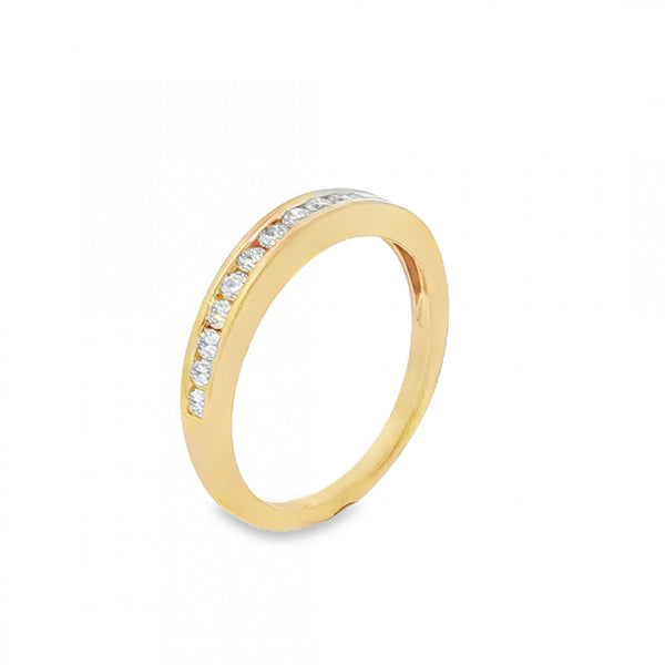 9ct Yellow Gold Diamond Half-Eternity Ring - Size K - 0.25ct