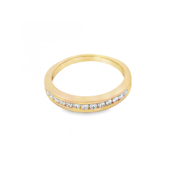 9ct Yellow Gold Diamond Half-Eternity Ring - Size K - 0.25ct