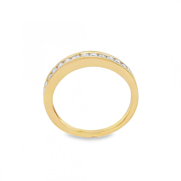 9ct Yellow Gold Diamond Half-Eternity Ring - Size K - 0.25ct