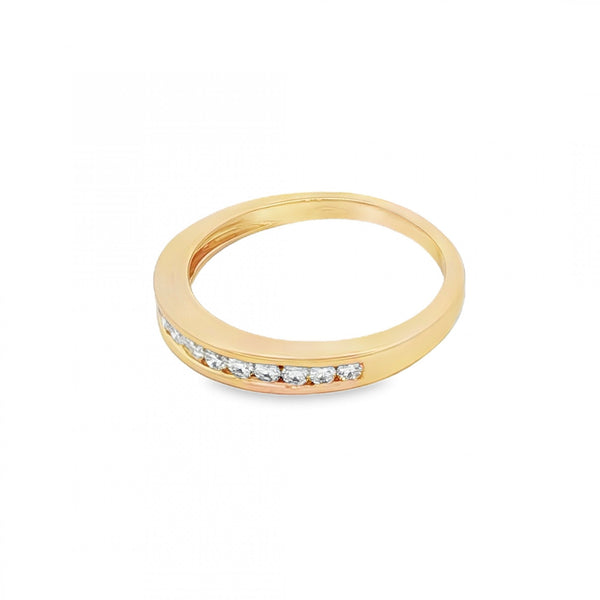 9ct Yellow Gold Diamond Half-Eternity Ring - Size K - 0.25ct