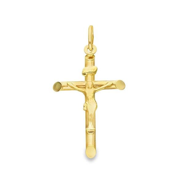 9ct Yellow Gold Crucifix Pendant - 21x36x4.5mm - 1.7g