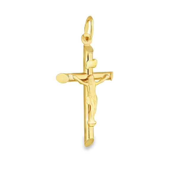 9ct Yellow Gold Crucifix Pendant - 21x36x4.5mm - 1.7g