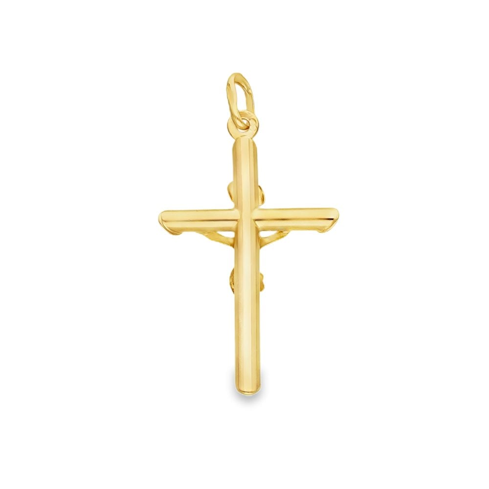 9ct Yellow Gold Crucifix Pendant - 21x36x4.5mm - 1.7g