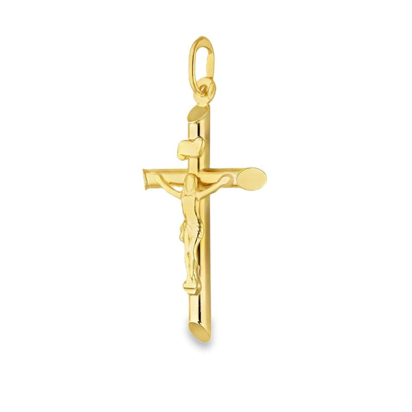 9ct Yellow Gold Crucifix Pendant - 21x36x4.5mm - 1.7g