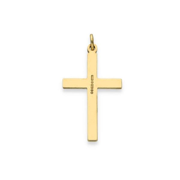 9ct Yellow Gold Engraved Cross Pendant - 17x29x1.5mm - 2.0g