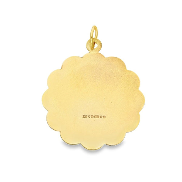 9ct Yellow Gold Wave-Edge St. Christopher Pendant - 27x31x1.5mm
