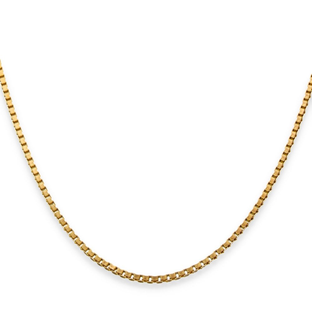 9ct Yellow Gold Fine Box Chain - 20" - 5.9g